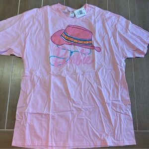 Barbie Pink Tee with Colorful Hat Graphic